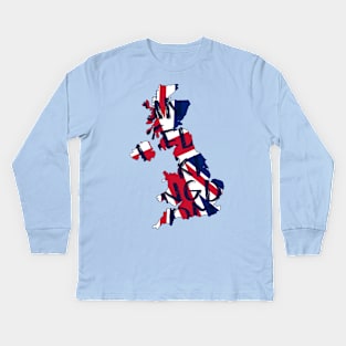 United Kingdom country typography Kids Long Sleeve T-Shirt